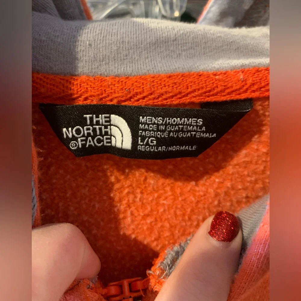 The North Face orange Red Full Zip Hoodie large gorpcore athletic leisure street